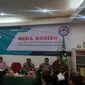 Sekjen Asosiasi Televisi Swasta Indonesia (ATVSI) Gilang Iskandar dalam diskusi di kantor Majelis Nasional KAHMI, Jakarta Selatan, Jumat (13/12/2019).