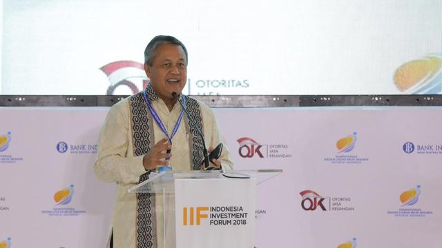 Gubernur BI Perry Warjiyo dalam Forum Investasi Indonesia 2018 di Bali