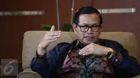 Sekretaris Kabinet Pramono Anung, dalam wawancara khusus bersama Liputan6.com dan SCTV, di kantornya, Jakarta, Kamis (9/6/2016). (Liputan6.com/Faizal Fanani)