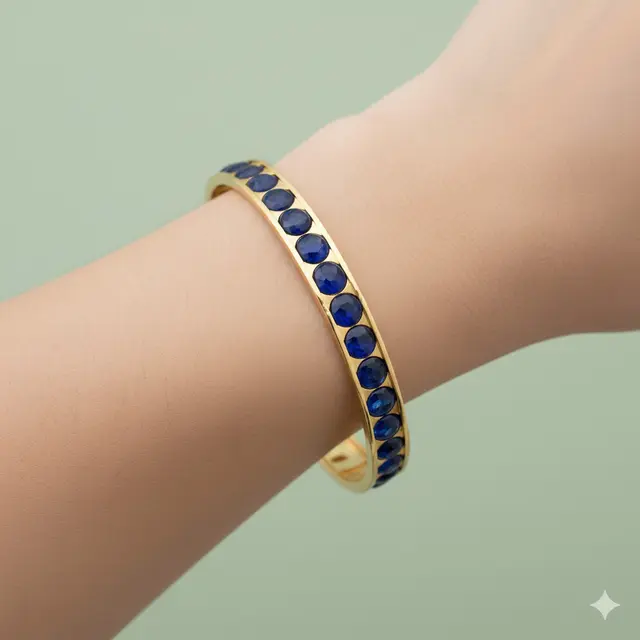 Gelang Emas Kombinasi Safir Harga Stabil. Gemini