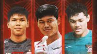 Timnas Indonesia - Muhammad Riyandi, Cahya Supriyadi, Muhammad Adisatryo (Bola.com/Lamya Dinata/Adreanus Titus/Foto Cahya Supriyadi: persija.id)