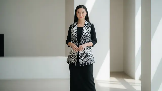 Model Baju Lurik Blazer yang Elegan di 2025/ Ilustrasi AI