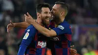 Jordi Alba. Kebersamaan keduanya di Barcelona dimulai pada 2012 usai Jordi Alba hijrah dari Valencia. Lionel Messi banyak mencetak gol lewat umpan-umpan matang yang memanjkan Lionel Messi. (Foto: AFP/Lluis Gene)