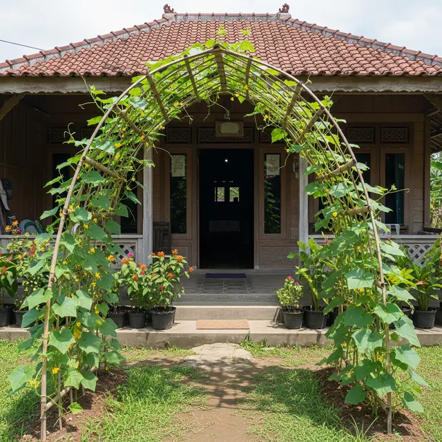 9 Inspirasi Pagar Bambu untuk Tanaman Timun Rambat di Desa, Estetik dan Fungsional