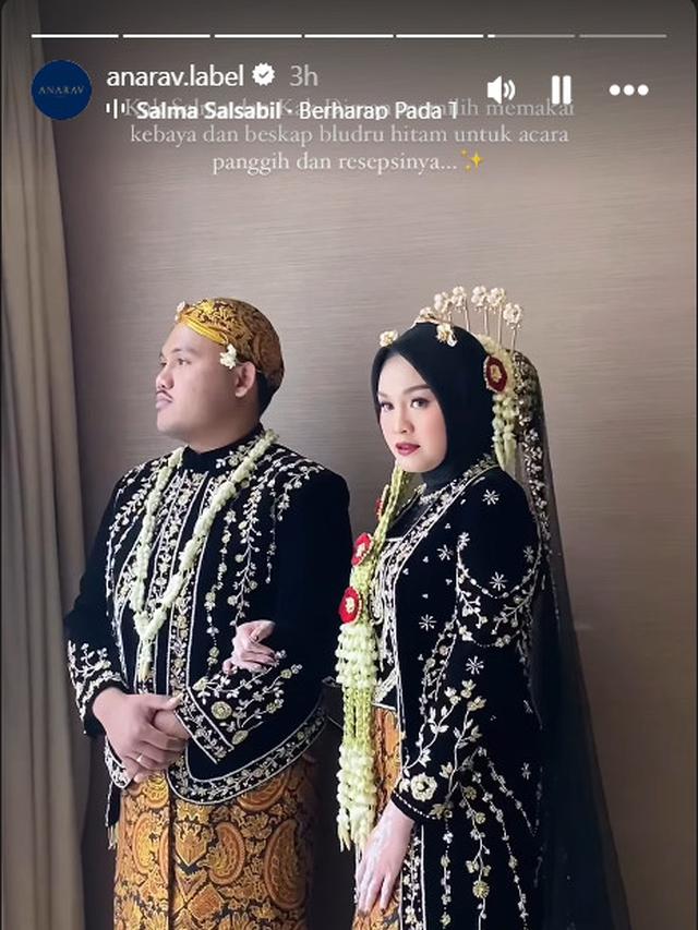 6 Potret Detail Penampilan Salma Salsabil di Hari Pernikahan, Pakai Busana Adat Jawa