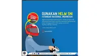 Kemenhub melalui instagramnya mengingatkan pengendara motor wajib menggunakan helm SNI (Instagram Kemenhub151)