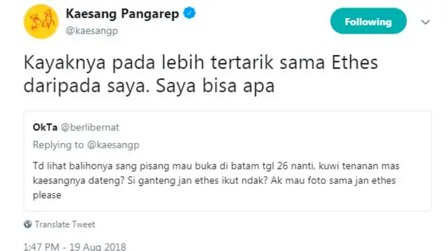 Kaesang Cemburu Jan Ethes Lebih Diidolakan, Begini Kata Warganet