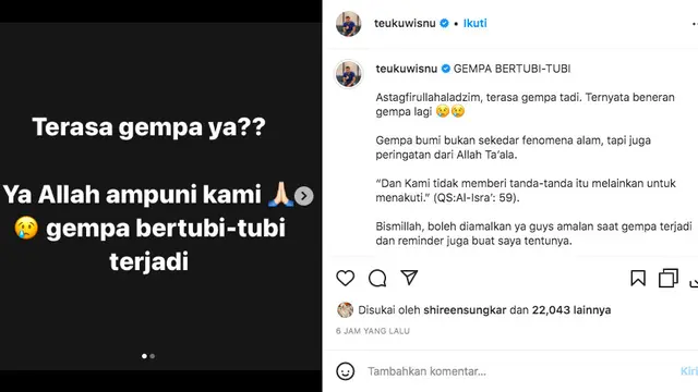 Gempa Lagi, Teuku Wisnu Yakini Ini Bukan Sekadar Fenomena Alam Tapi Juga Sebuah Peringatan