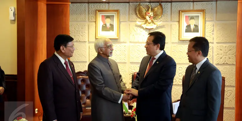 20151103-Kunjungan Wapres India ke DPD-Jakarta- Hamid Ansari-Johan Tallo