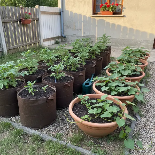 Model Kebun Pot untuk Ubi Jalar dan Kentang