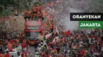 Ribuan The Jakmania merayakan pesta juara Persija Jakarta di sepanjang Jl Sudirman hingga MH Thamrin dan berakhir di Balaikota Jakarta.