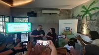 Co Founder Tutu and Co, Wiko Wikarta dan&nbsp;Kepala Divisi Komunikasi Tokopedia, Antonia Adega saat&nbsp;Media Workshop Bersama Pelaku Usaha Tokopedia, Bali, Kamis (19/10/2023).