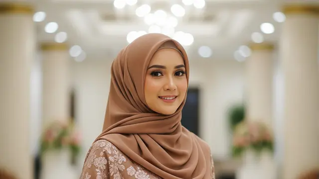 Model Gamis Warna Mocca Elegan