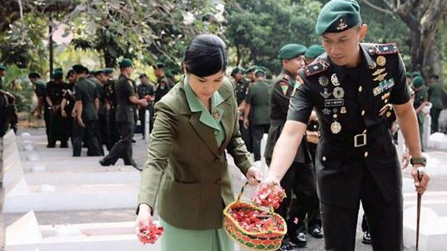 Kenang AHY saat Jadi TNI, Ini 6 Potret Annisa Pohan Pakai Baju Persit