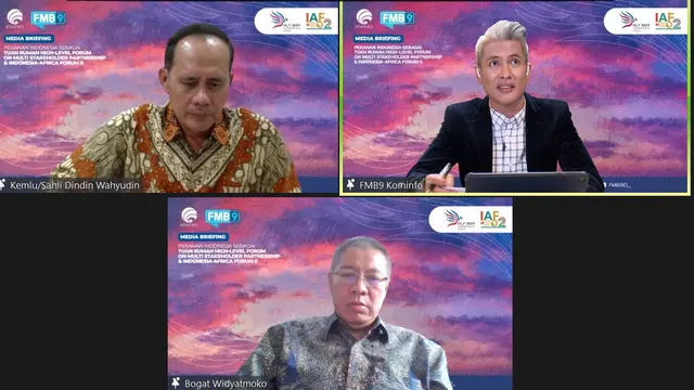 Staf Ahli Bidang Diplomasi Ekonomi Kementerian Luar Negeri RI Dindin Wahyudin dalam press briefing menjelang Indonesia-Africa Forum 2024 secara virtual, Kamis (1/8/2024).