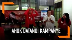 Basuki Tjahaja Purnama mendatangi kampanye mantan stafnya Ima Mahdiah yang  maju menjadi caleg DPRD DKI.