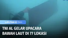 Memperingati HUT ke-77 RI, TNI AL mengibarkan bendera merah putih serentak dari 77 lokasi bawah laut di Tanah Air. Kegiatan ini pun memecahkan rekor Muri sebagai pengibaran bendera merah-putih di bawah laut terbanyak dan serentak.