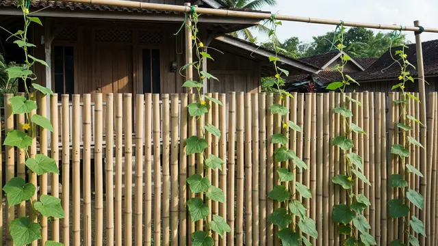 9 Inspirasi Pagar Bambu untuk Tanaman Timun Rambat di Desa, Estetik dan Fungsional