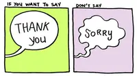 Berikut beberapa ilustrasi dari Yao Xiao tentang seringnya orang berkata "maaf" daripada "terima kasih".