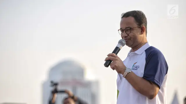 Puncak Kirab Obor Asian Games 2018, Anies Awali Estafet dari Monas ke GBK