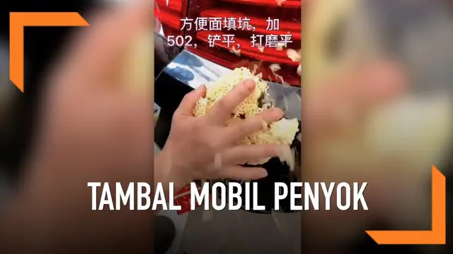 VIDEO: Ternyata Tambal Mobil Penyok Bisa Pakai Mi Instan