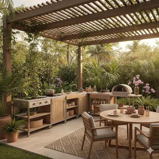 Dapur Outdoor Sederhana tapi Berkelas