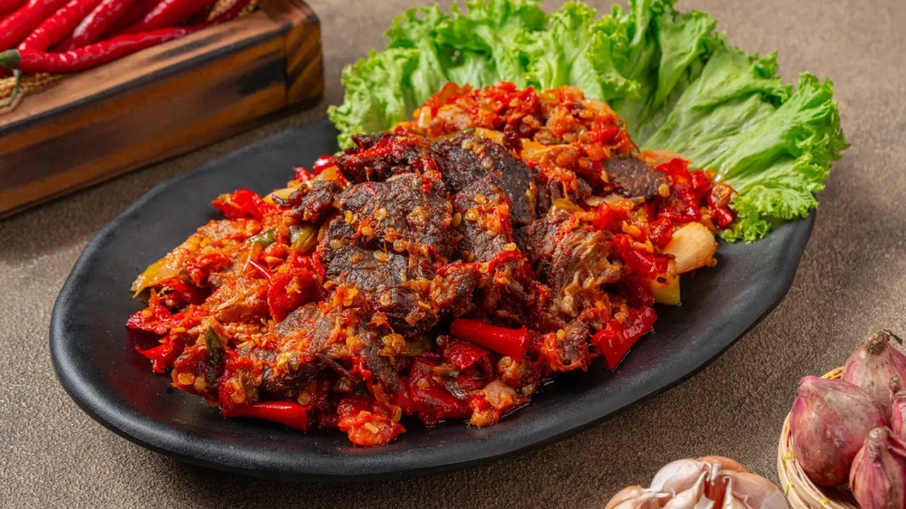 sapi kambing bumbu balado pedas