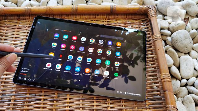S Pen bawaan Samsung Galaxy Tab S7 Plus. Liputan6.com/Iskandar