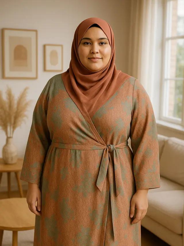 9 Rekomendasi Gamis Brokat untuk Orang Gemuk, Tampil Anggun dan Nyaman Dipakai