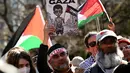 Ribuan orang turun ke jalan untuk mendukung Palestina di salah satu ruas jalan di Melbourne, Australia pada 24 Agustus 2025. (William WEST/AFP)