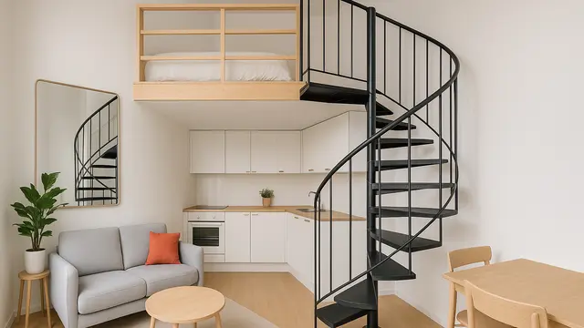 Inspirasi Rumah 4×3 Minimalis Mezzanine Hemat Biaya di 2025/Ilustrasi gambar AI