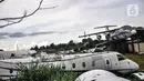 Bangkai pesawat saat berada di sebuah gudang di Desa Pondok Udik, Kabupaten Bogor, Minggu (9/1/2022). Kepala Desa Pondok Udik, Entis Sutisna mengungkapkan bangkai pesawat komersil tersebut telah ada sejak 2019 dan akan diubah menjadi restoran oleh sang pemilik. (merdeka.com/Iqbal S Nugroho)