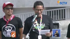 Anies- Sandi pun kembali berpelukan sebagai tanda perpisahan. Anies pun menyampaikan dukungannya.