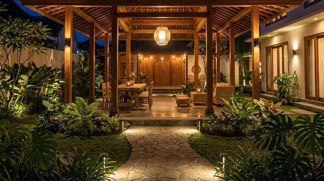 6 Inspirasi Pendopo Depan Rumah untuk Kumpul Keluarga, Nyaman dan Estetik