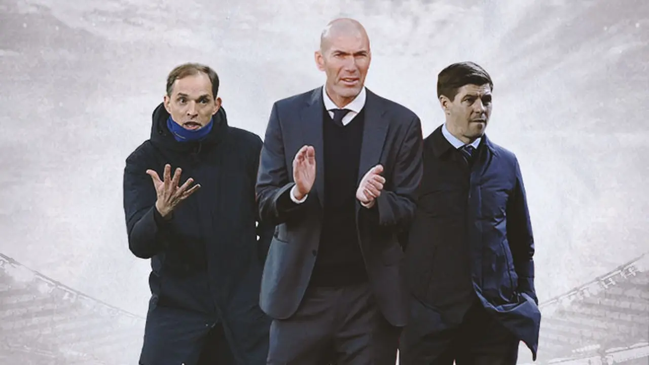 Ilustrasi - Thomas Tuchel, Zinedine Zidane, Steven Gerrard