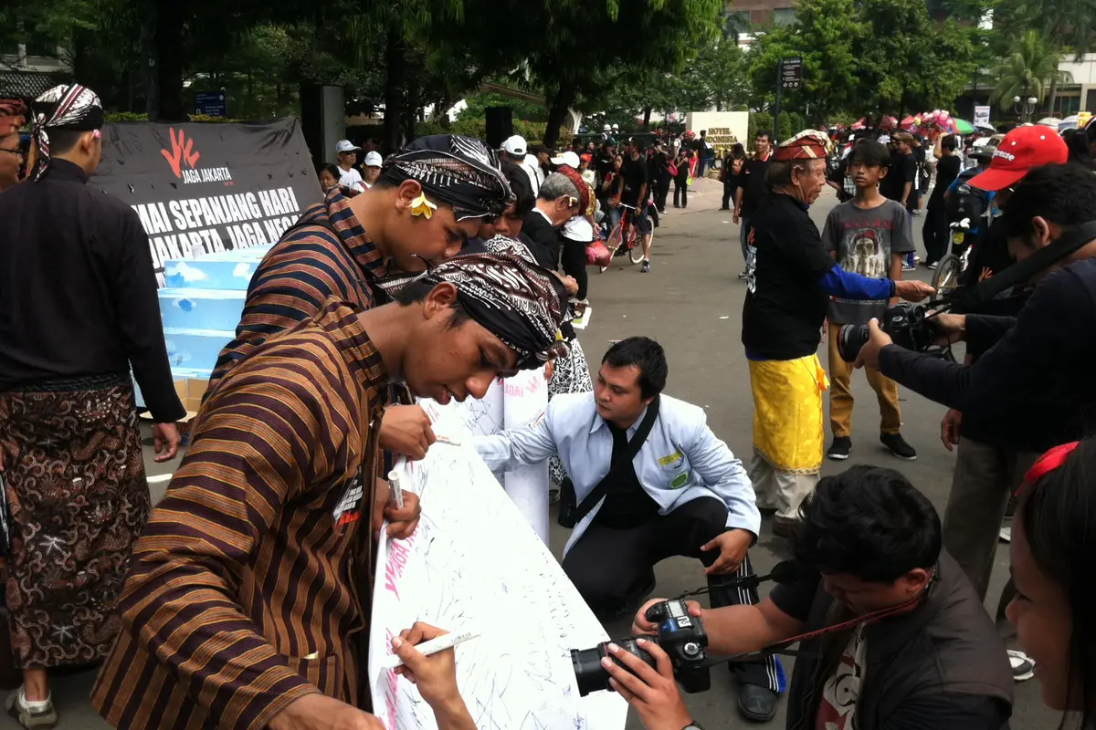 Aksi Jakarta Damai di Car Free Day