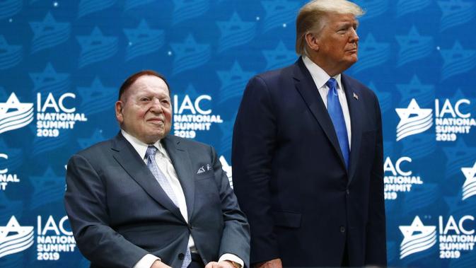 Raja Judi Sheldon Adelson dan Donald Trump. Adelson adalah sosok terkaya di dunia judi. Dok: AP Photo/Patrick Semansky