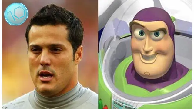 Video pemain sepak bola terkenal yang mempunyai wajah mirip dengan tokoh kartun anak-anak, salah satunya Julio Cesar kiper asal Brazil ini mirip dengan Buzz Lighyear tokoh kartu dari film Toy Story.