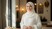 Model Baju Kurung Warna Ivory untuk Lebaran 2026 (AI)