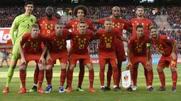 Timnas Belgia dengan 1.746 poin masih kokoh di puncak daftar peringkat terbaru yang dikeluarkan oleh FIFA. (AFP/John Thys)