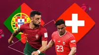 Piala Dunia - Portugal Vs Swiss - Bruno Fernandes Vs Xherdan Shaqiri (Bola.com/Adreanus Titus)