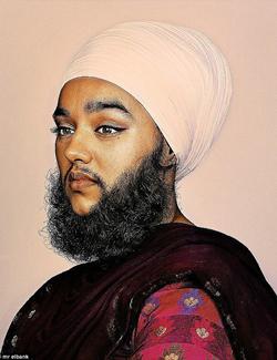 Potret Harnaam di Beard Exhibition. | Foto: copyright dailymail.co.uk