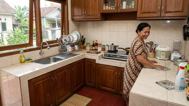 Material Kitchen Set yang Mudah Dibersihkan, Tak Capek saat Bersih-Bersih Setelah Masak Model Keramik