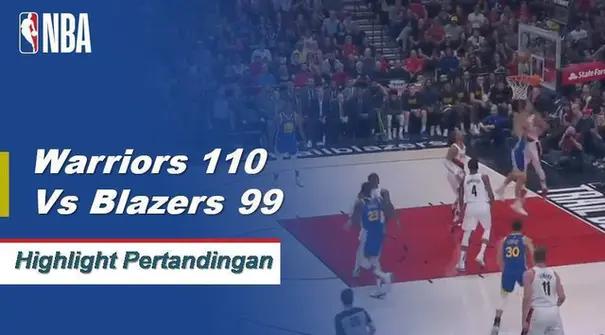 Draymond Green mencetak triple-double (20 poin, 13 rebound, 12 assist) dan Stephen Curry menambah 36 poin ketika Warriors unggul 3-0 atas Blazers.