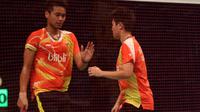 Tontowi Ahmad/Liliyana Natsir saat melawan pasangan Denmark Jacco Arends/Selena Piek pada laga Indonesia Open 2016 di Istrora Senayan, Jakarta, Kamis (2/6/2016).  (Bola.com/Nicklas Hanoatubun)