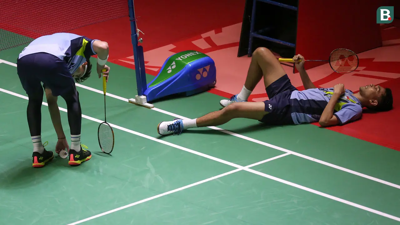 Fajar Alfian/Muhammad Rian Ardianto di perempatfinal Indonesia Masters 2023.