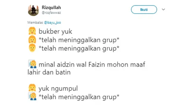 Cuitan kocak (Sumber: Twitter/rzqfawwaz)