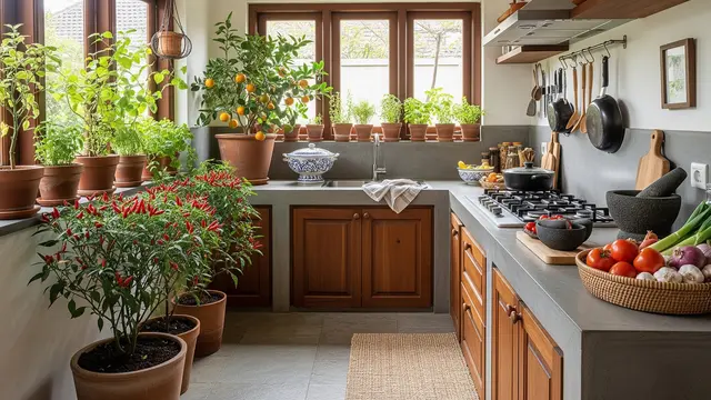 Dapur Rumah Natural dengan Tanaman Buah