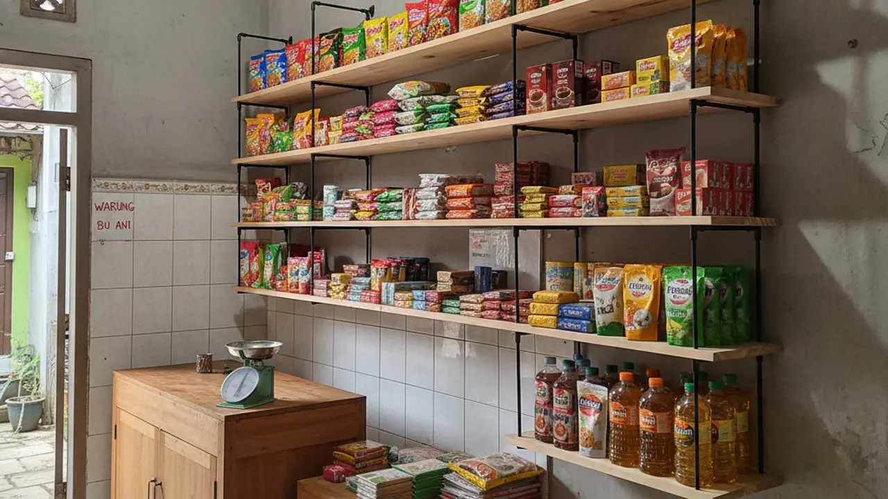 Desain Rak Gantung di Warung untuk Hemat Tempat, Manfaatkan Dinding Kosong