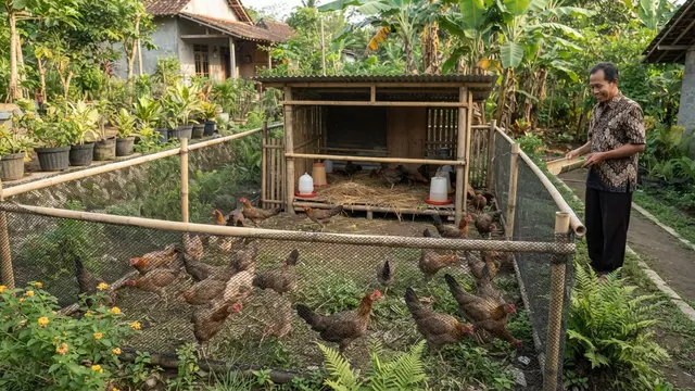 Cara Ternak Ayam Kampung di Halaman Rumah Tanpa Bangunan Permanen